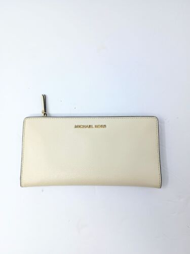 Michael Kors Ivory Pebbled Leather Fold Wallet