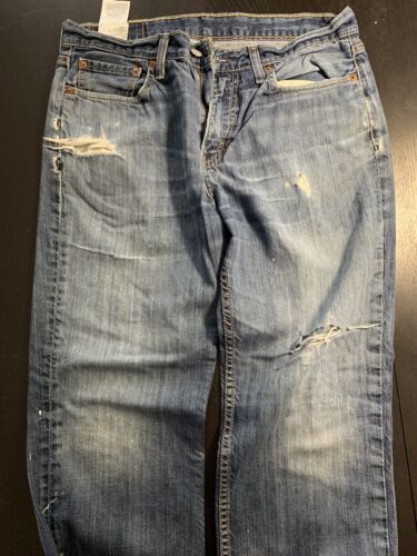 Levis 514 vintage Denim Jeans 32x30 Faded Blue Sli