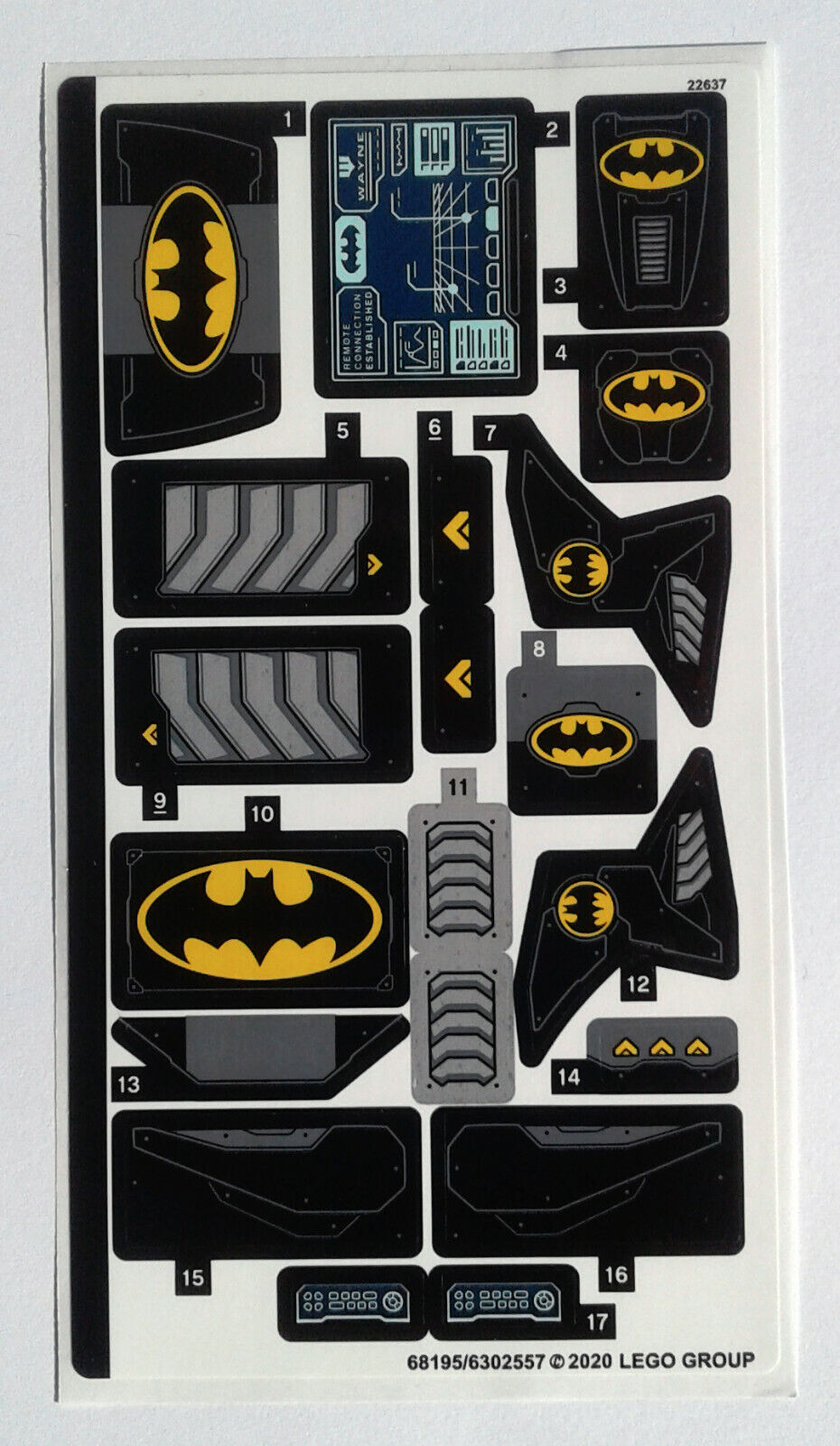 Lego 76160 Mobile Bat Base -- STICKER SHEET -- Batman DC decals for sets &  MOCs | eBay