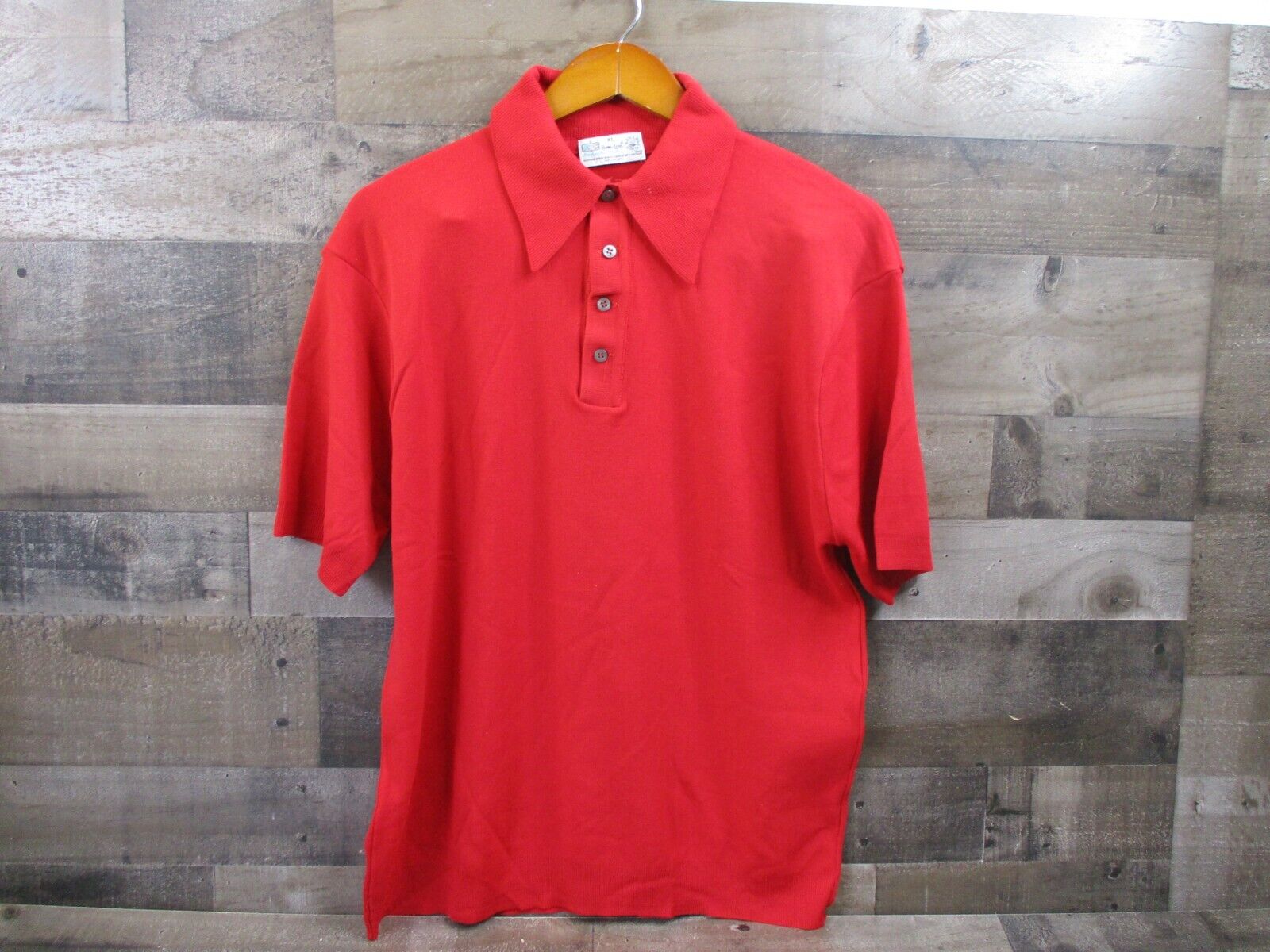 Vintage Ban Lon Polo Shirt Mens XL Red Nylon Knit… - image 2