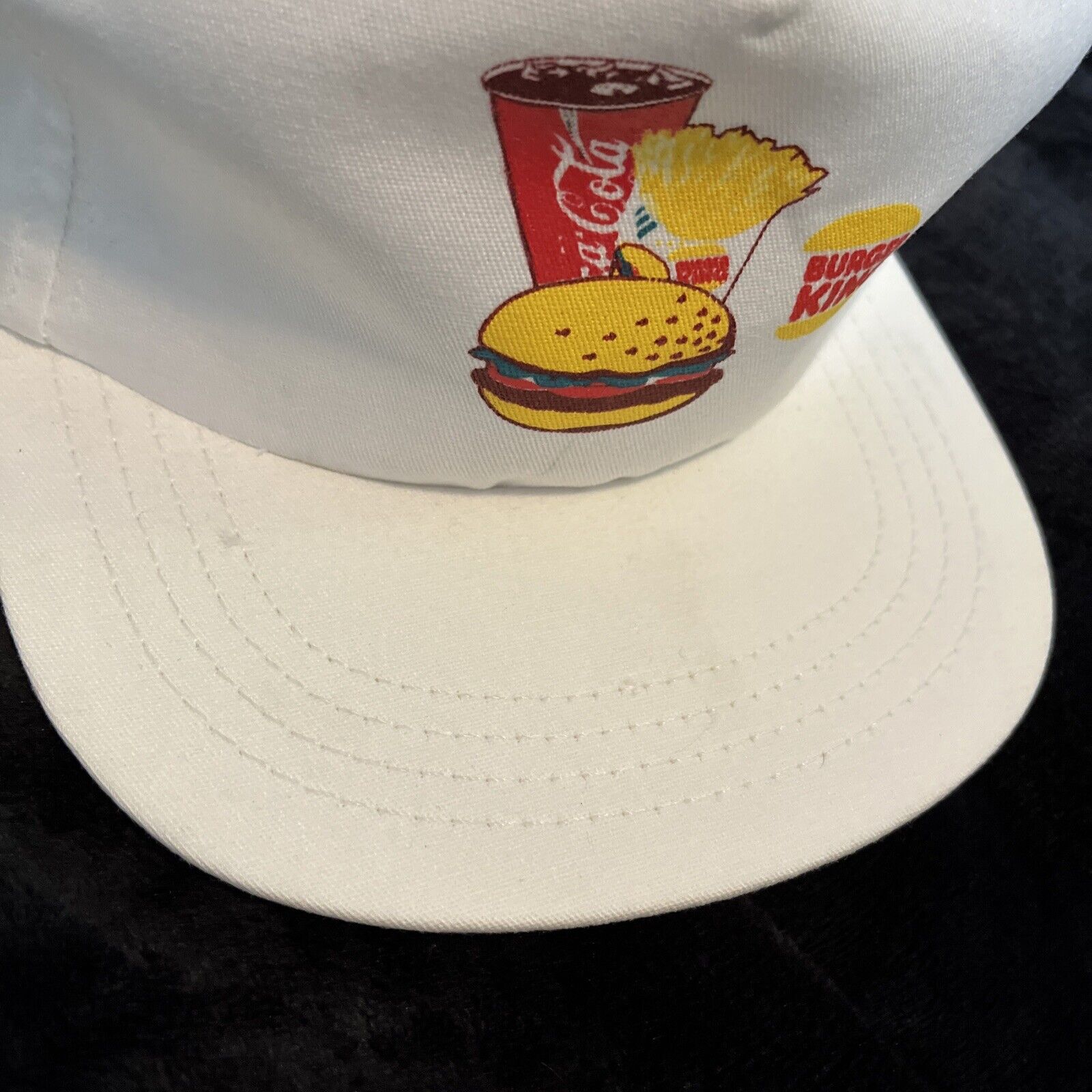 Vintage 80s Burger King Promo USA Made White Snap… - image 3