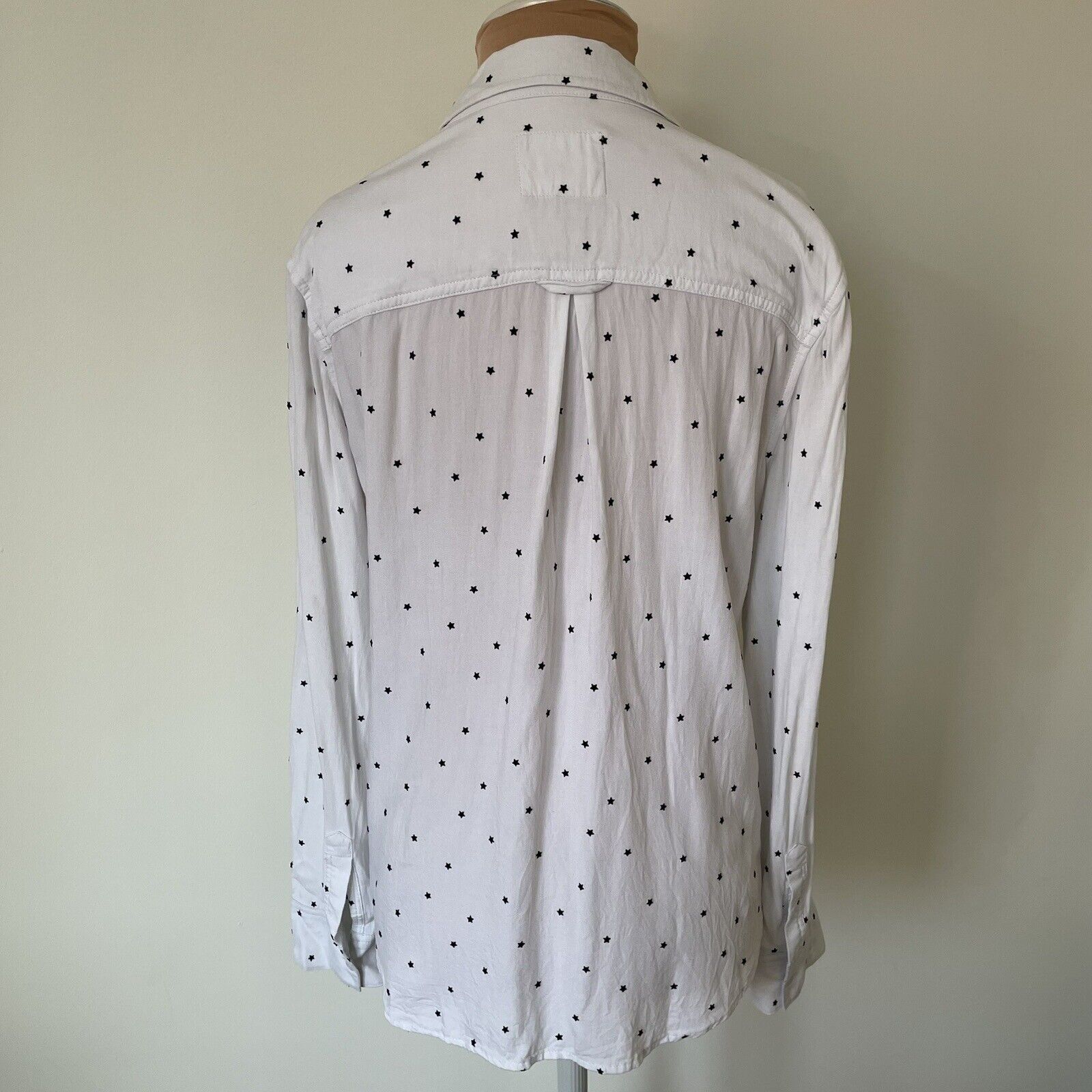 Rails Rocsi Shirt White Flocked Mini Stars Rayon … - image 12