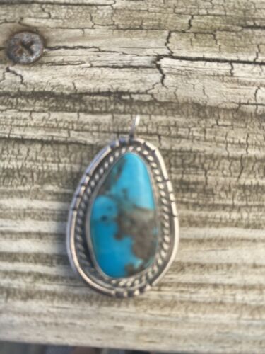 Vtg Native American Large Navajo Sterling Turquois