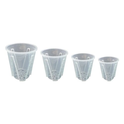 Clear Plastic-Orchid Pots & Holes Transparent Flower Pot Succulents ...