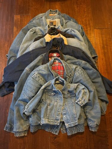 Lot of 9 Vintage Denim Jean Jackets Levi's Lined 8