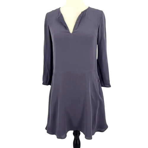 Babaton Gray Silk Shift Dress - image 1