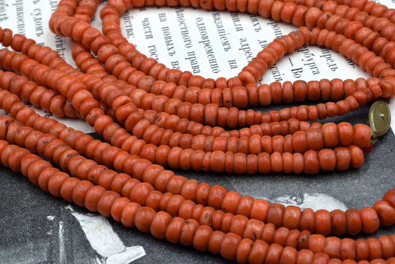 Antique 19th century! Natural undyed CORAL Neckla… - image 17