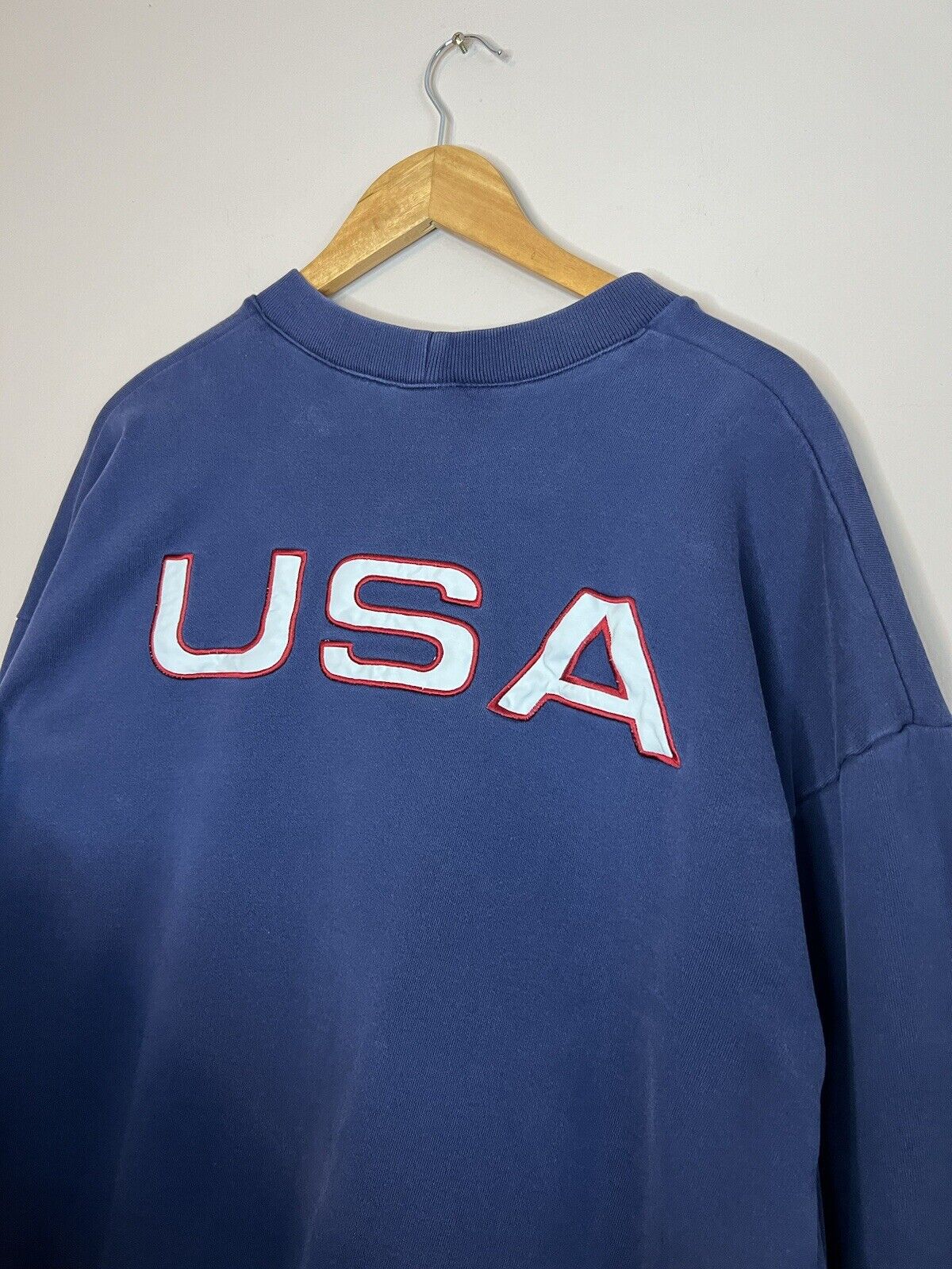 Vtg 90s Nike USA Flag Swoosh Box Logo Crewneck Sw… - image 7