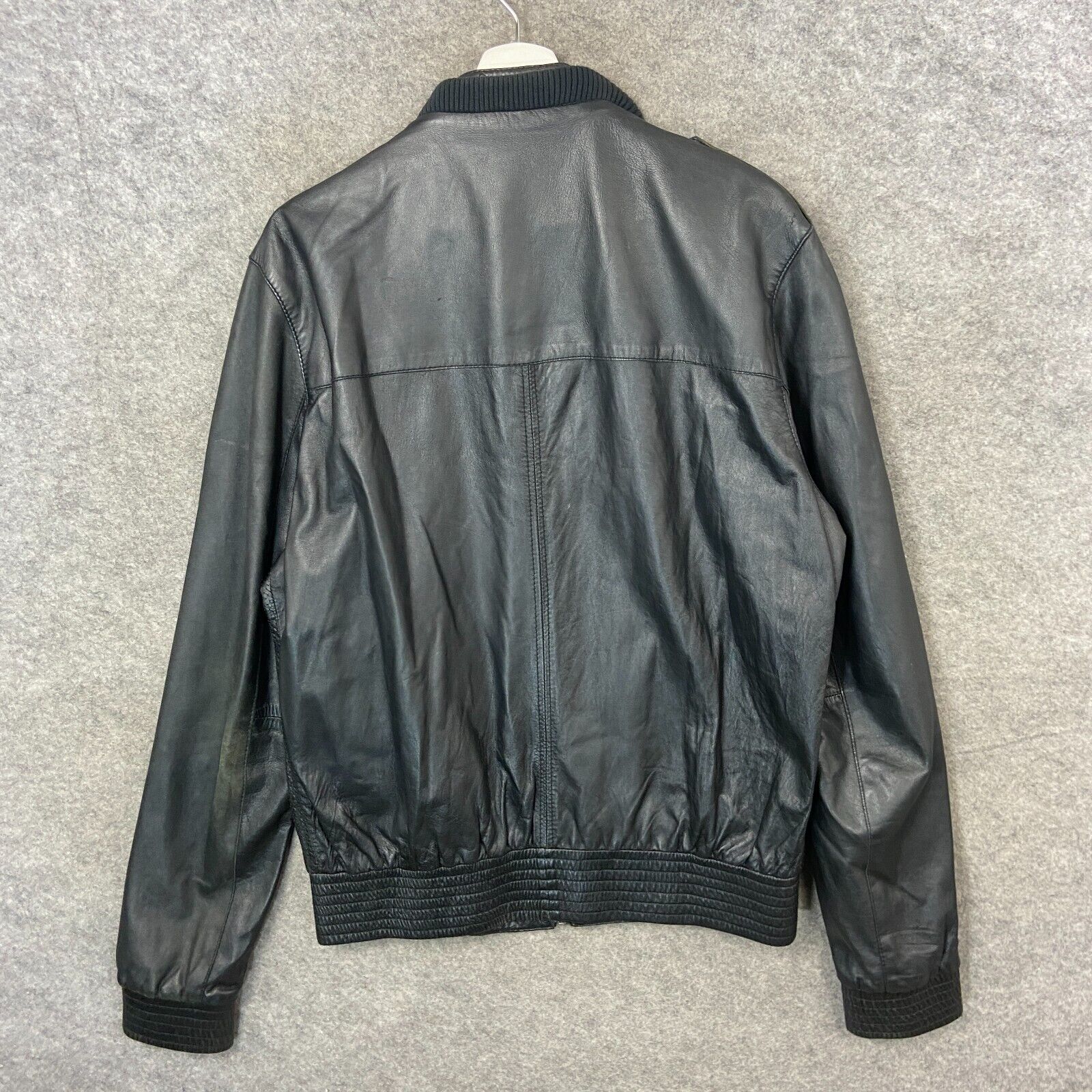 AllSaints Jacket Mens Large Black Genuine Leather… - image 9