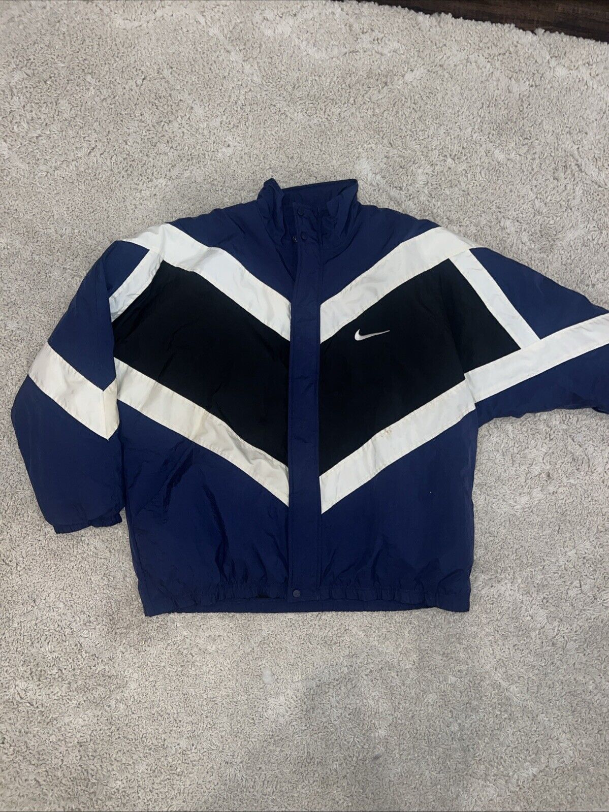 Nike Puffer Jacket Size XXL Vintage Big Swoosh Bl… - image 1