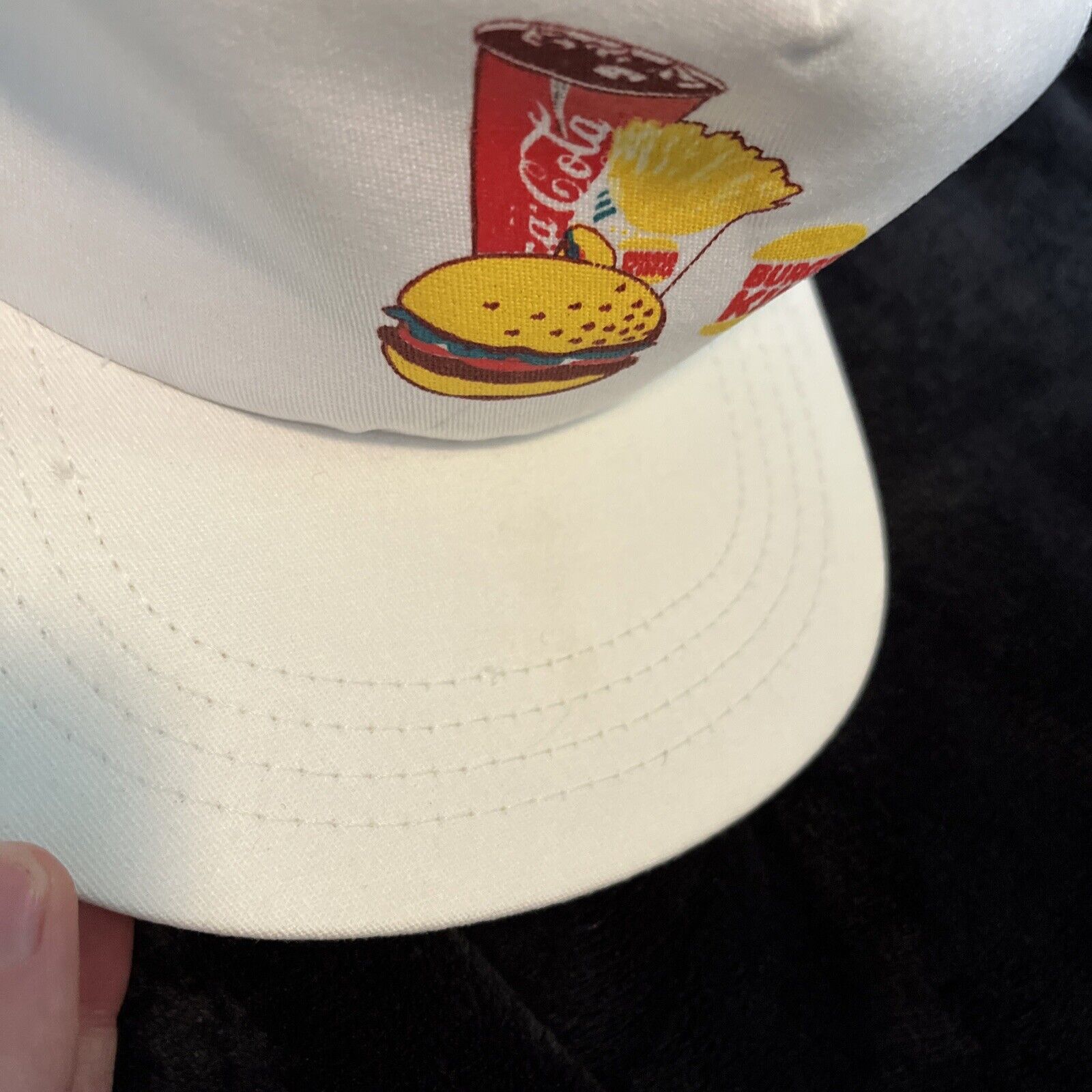 Vintage 80s Burger King Promo USA Made White Snap… - image 4