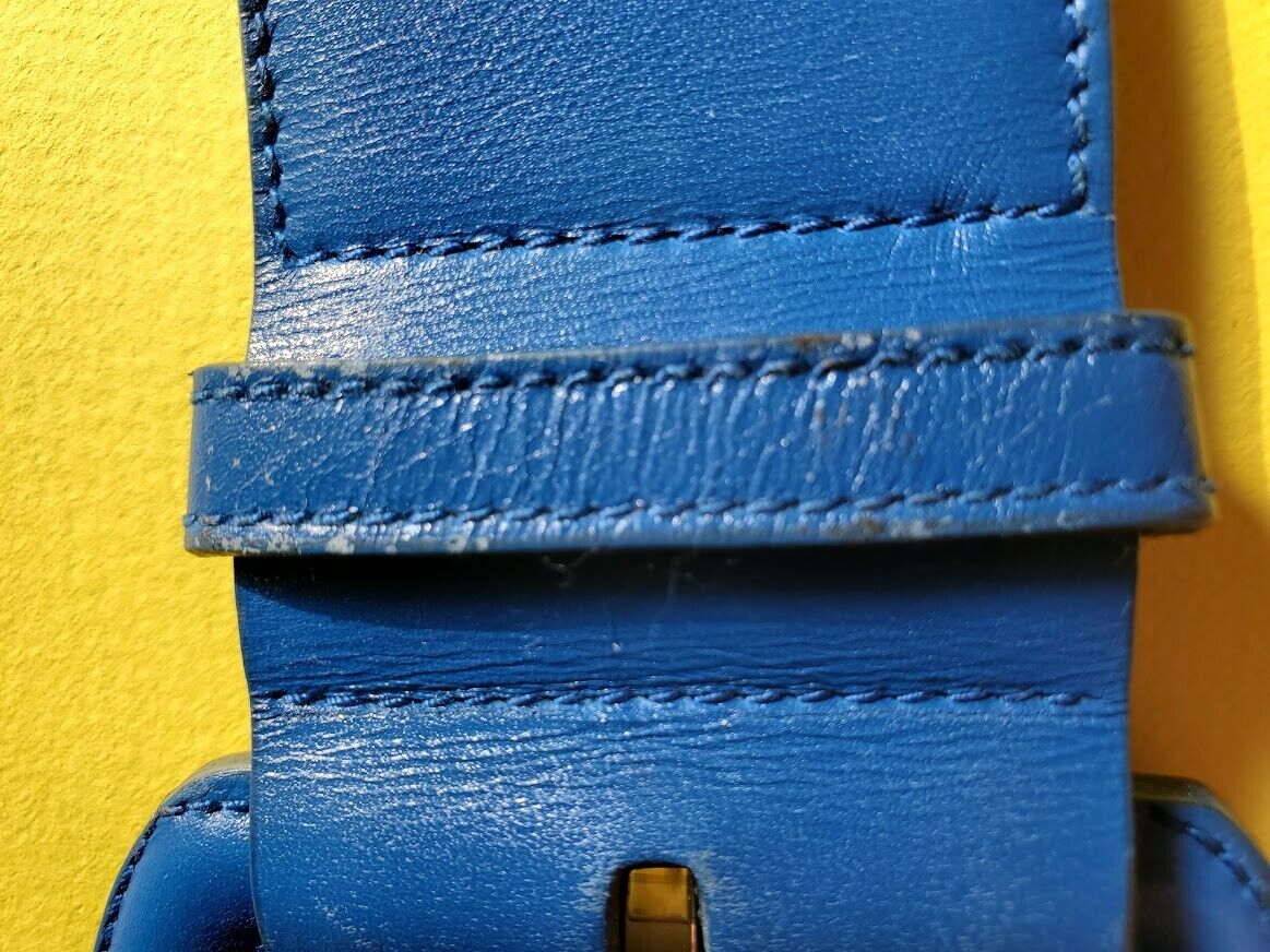 Vintage RARE Gucci Cobalt Blue Leather Belt - image 5