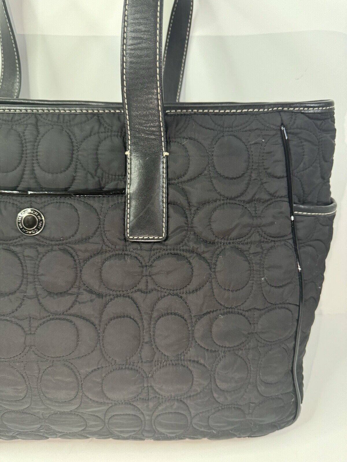 Coach Quilt C Nylon Black Bag Bag Style #5163  $3… - image 3