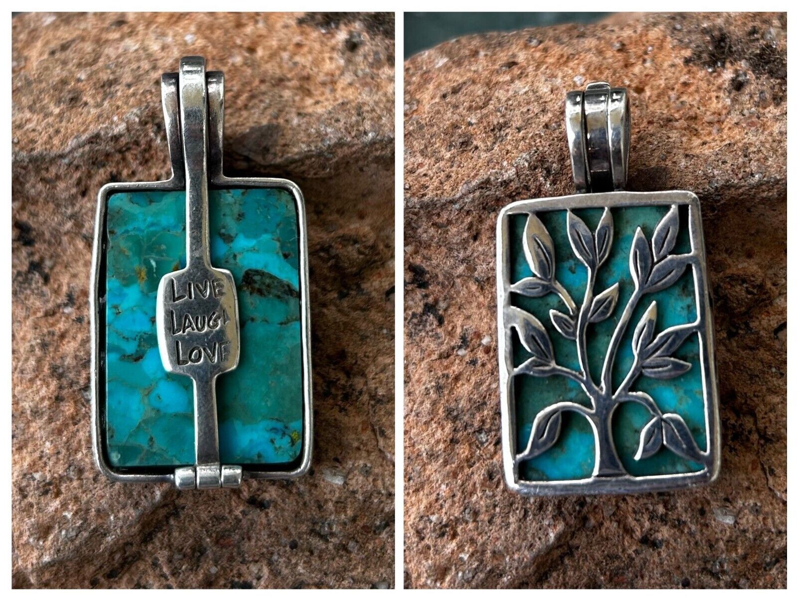 Silpada 925 Sterling Silver reversible Turquoise … - image 1