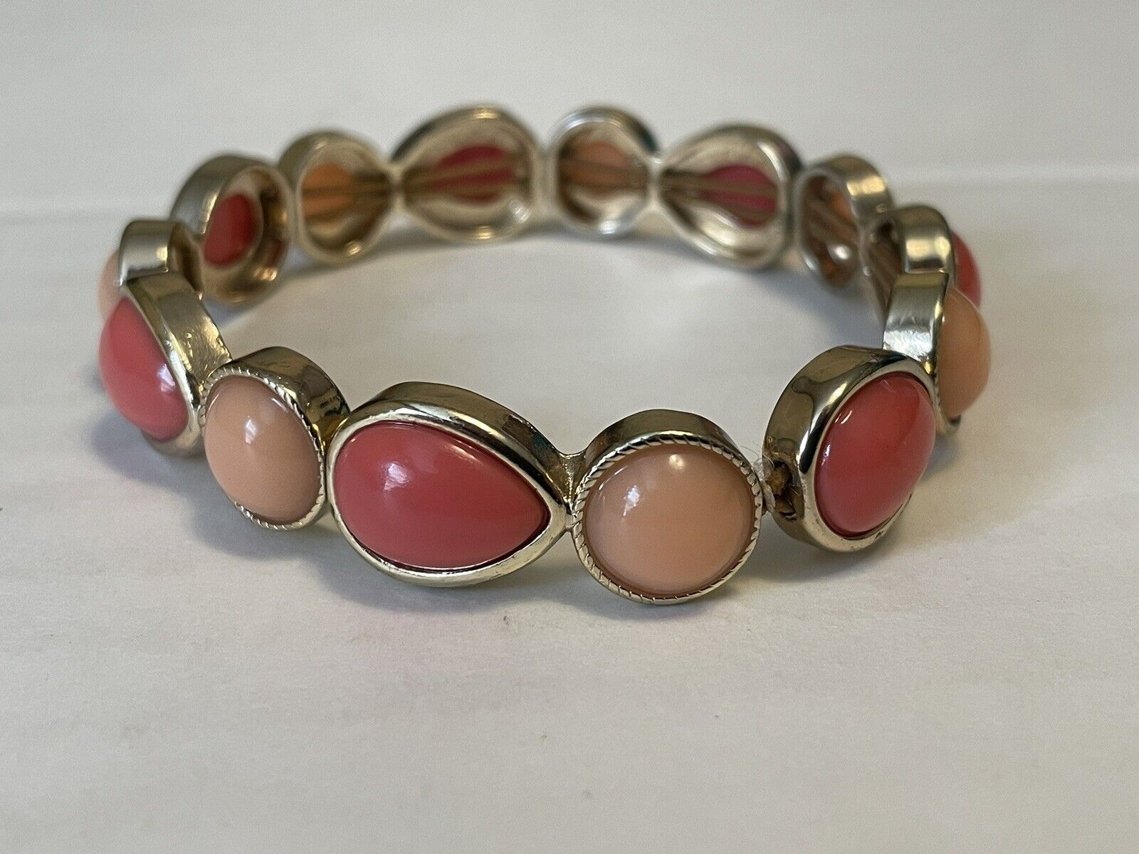 VINTAGE Avon Bracelet Coral Orange Colored Beads … - image 3