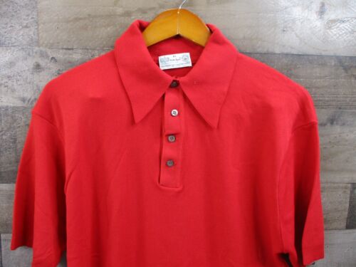 Vintage Ban Lon Polo Shirt Mens XL Red Nylon Knit… - image 1