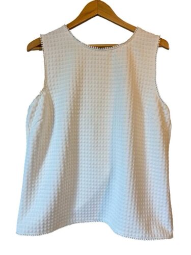 Bella Ella Boutique Waffle White Tank Top | Women’