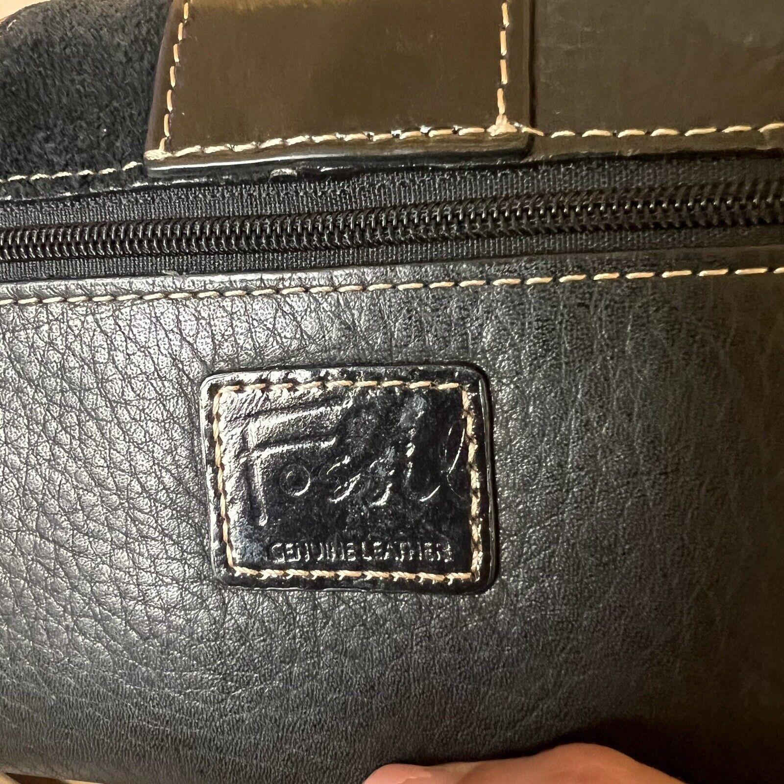 FOSSIL BLACK LARGE WRISTLET / CLUTCH Genuine Leat… - image 5