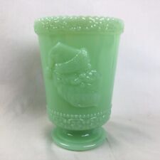 Mosser Jade Green Santa Candle Votive Christmas Fenton