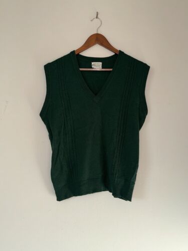 Vintage Kmart Knit Sweater Vest Green Mens Size L… - image 1