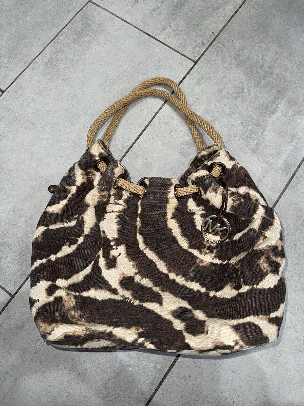 Michael Kors Marina Hobo Handbag Brown Tie Dye Ca… - image 1