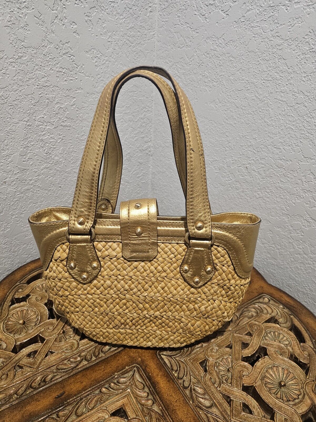 Michael By Michael Kors Santorini Raffia Tote Wit… - image 2