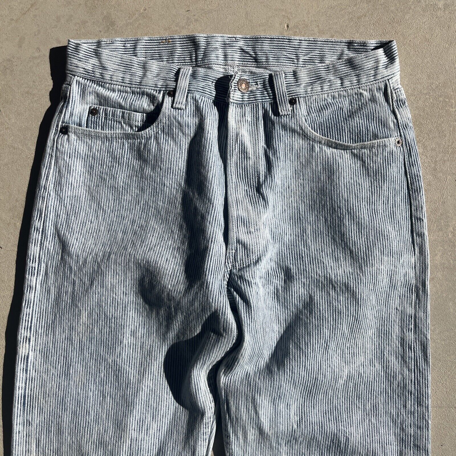 Very Rare Levi’s 501xx Pinstripe Denim Jeans 34x3… - image 4