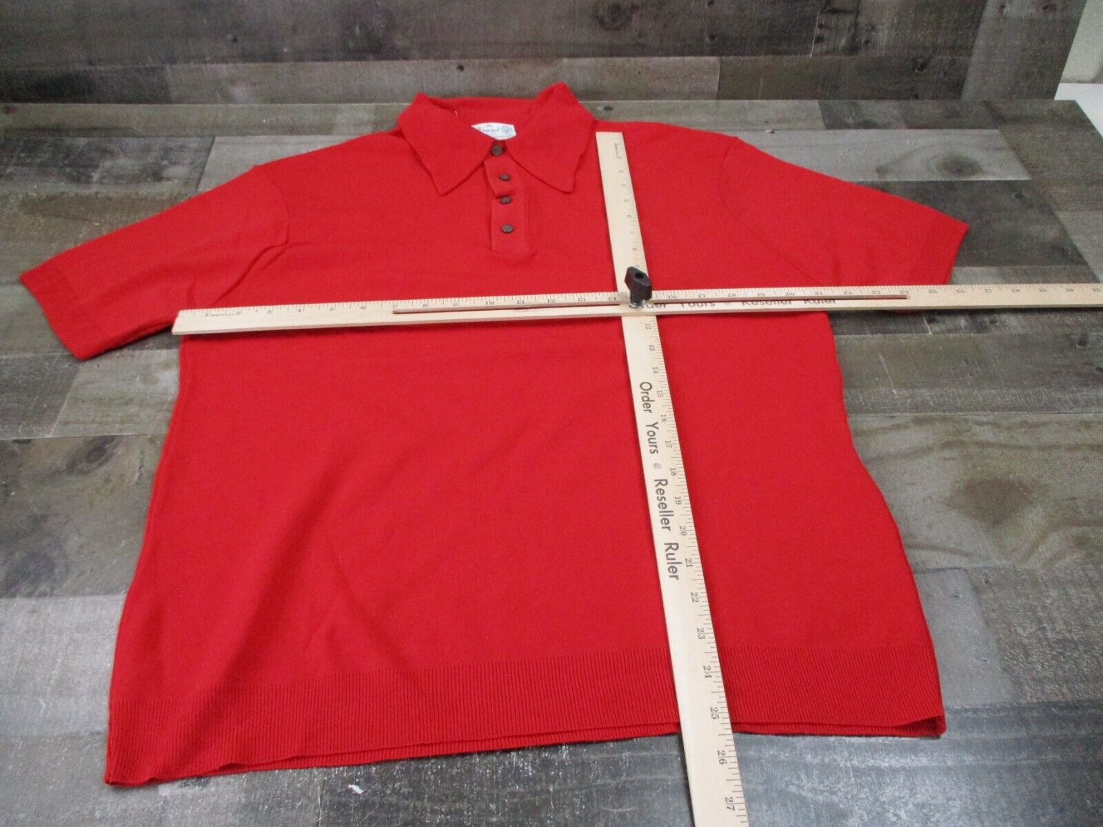 Vintage Ban Lon Polo Shirt Mens XL Red Nylon Knit… - image 7