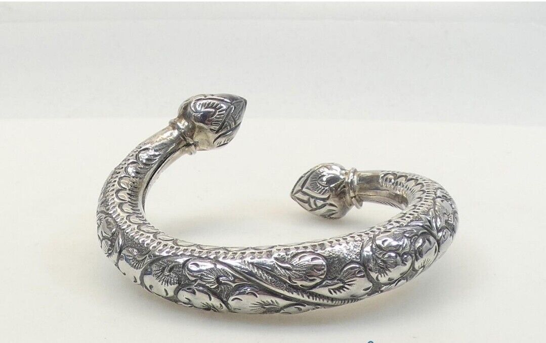 Antique Ethnography East Indian Silver Bangle. - image 3