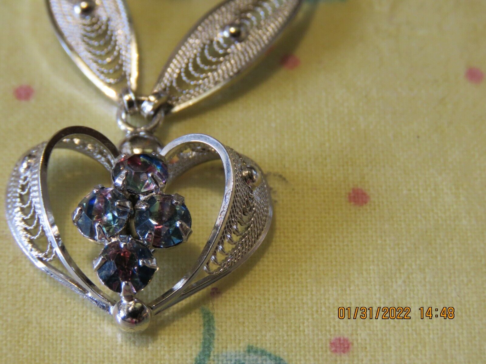 Vintage SORRENTO STERLING HEART Pendant NECKLACE … - image 1