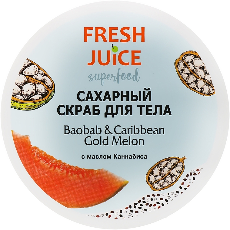 Sokerikuorinta vartalolle "Baobab & Caribbean Gold Melon" - Fresh Juice Superfood Baobab & Caribbean Gold Melon