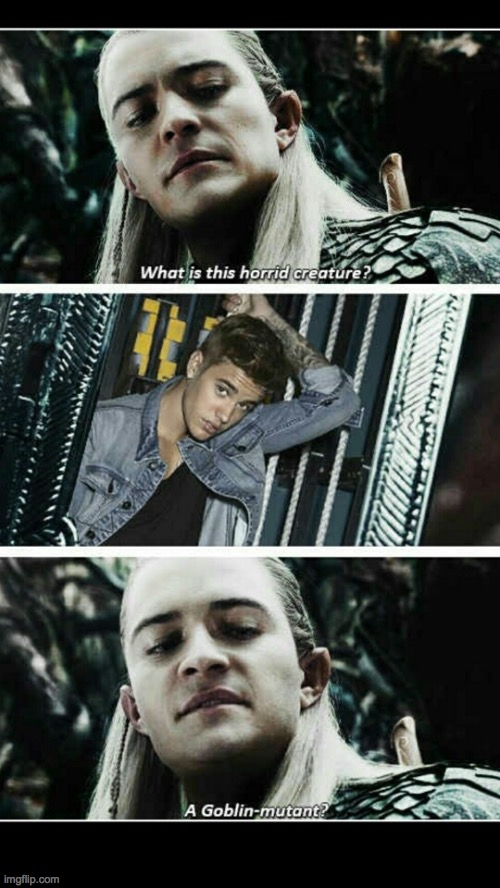 Legolas vs Justin Bieber | image tagged in justin bieber,legolas,lotr,the hobbit,memes,funny | made w/ Imgflip meme maker