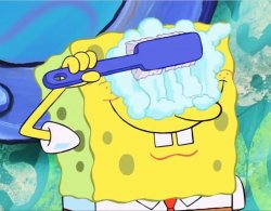 Spongebob brushing eyes Meme Template