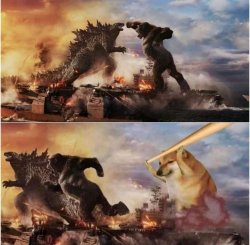 Kong Godzilla Doge Meme Template