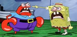 Angry mr krabs and angry spongebob Meme Template