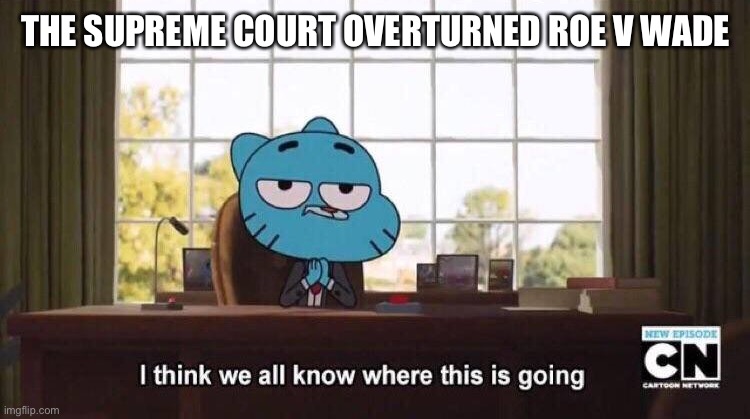 I think we all know where this is going | THE SUPREME COURT OVERTURNED ROE V WADE | image tagged in i think we all know where this is going | made w/ Imgflip meme maker