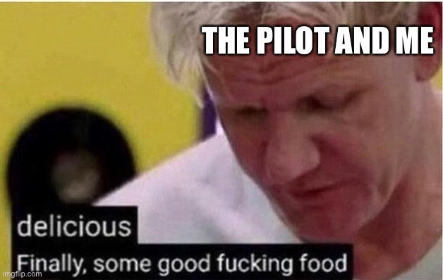 Gordon Ramsay Finally Some Good Fucking Food | THE PILOT AND ME | image tagged in gordon ramsay finally some good fucking food | made w/ Imgflip meme maker