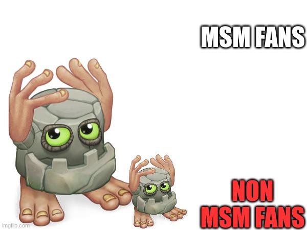 noggin | MSM FANS; NON MSM FANS | image tagged in noggin | made w/ Imgflip meme maker