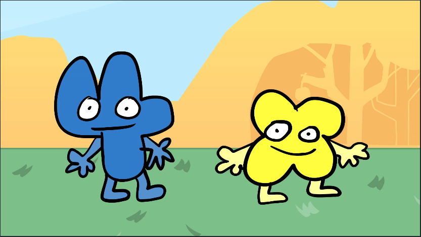 High Quality Four and X from BFB Blank Meme Template