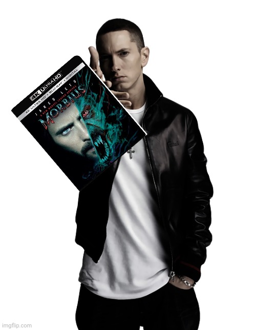 Eminem throws you a 4K Ultra HD BluRay copy of Morbius | image tagged in memes,funny,eminem throw,marvel,morbius,spiderman | made w/ Imgflip meme maker