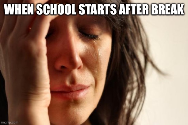 First World Problems | WHEN SCHOOL STARTS AFTER BREAK | image tagged in memes,first world problems | made w/ Imgflip meme maker