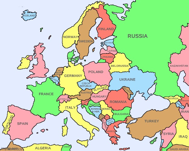 Top comment decides a change made to this map | image tagged in geography,europe,map,maps | made w/ Imgflip meme maker