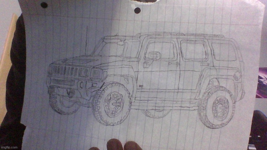 Hummer H3 drawing | image tagged in hummer,drawing | made w/ Imgflip meme maker