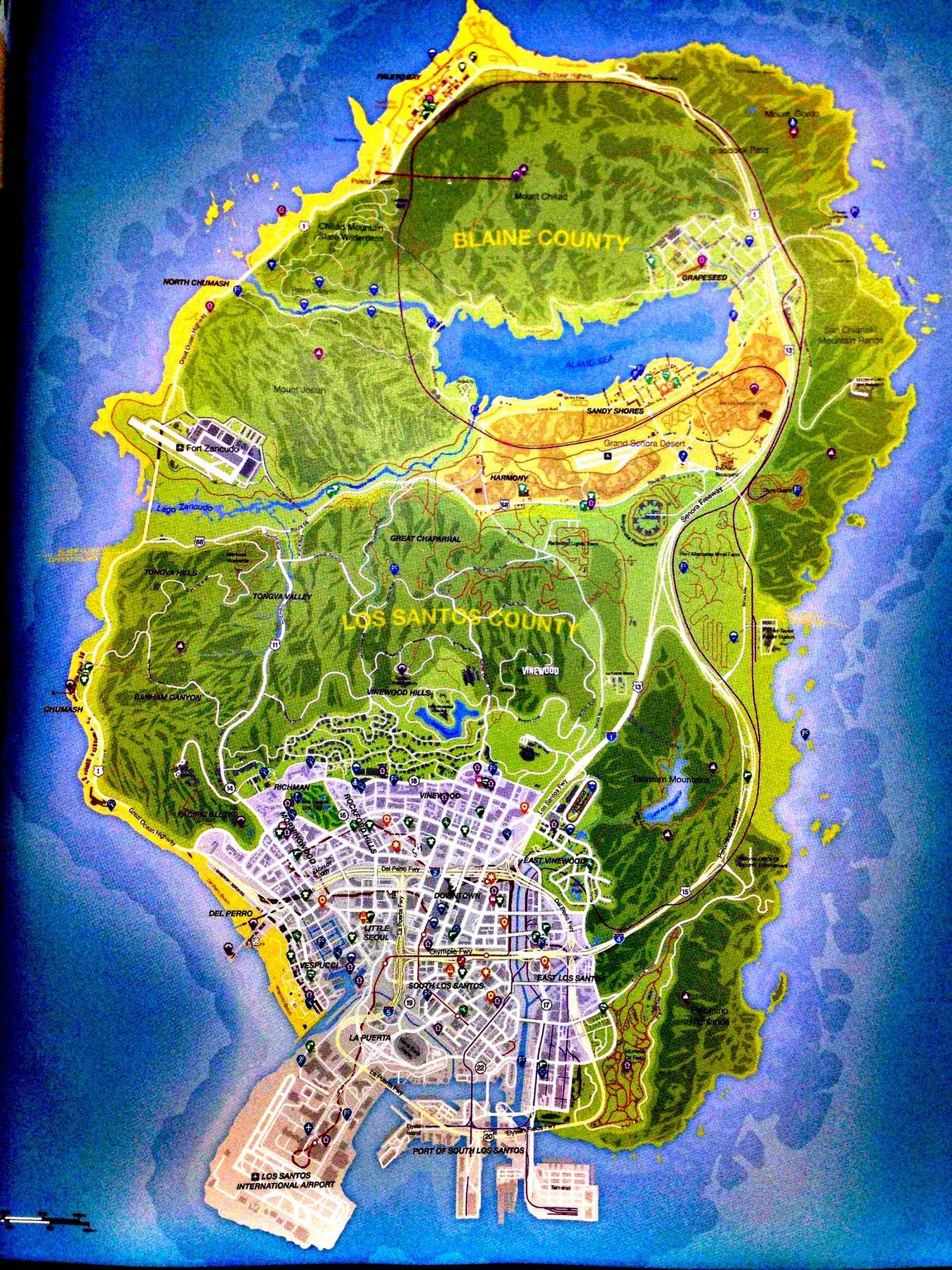 Grand Theft Auto 5 Detailed Map