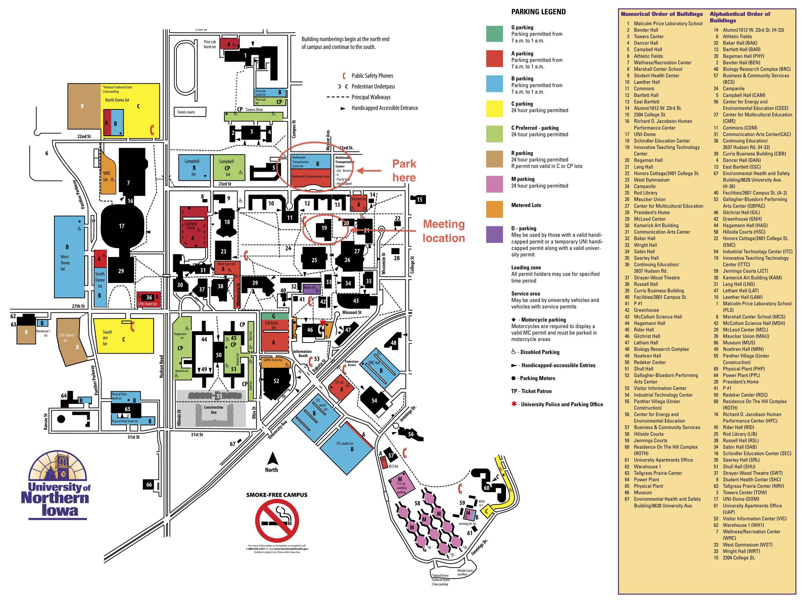 University Of Northern Iowa Campus Map - United States Map