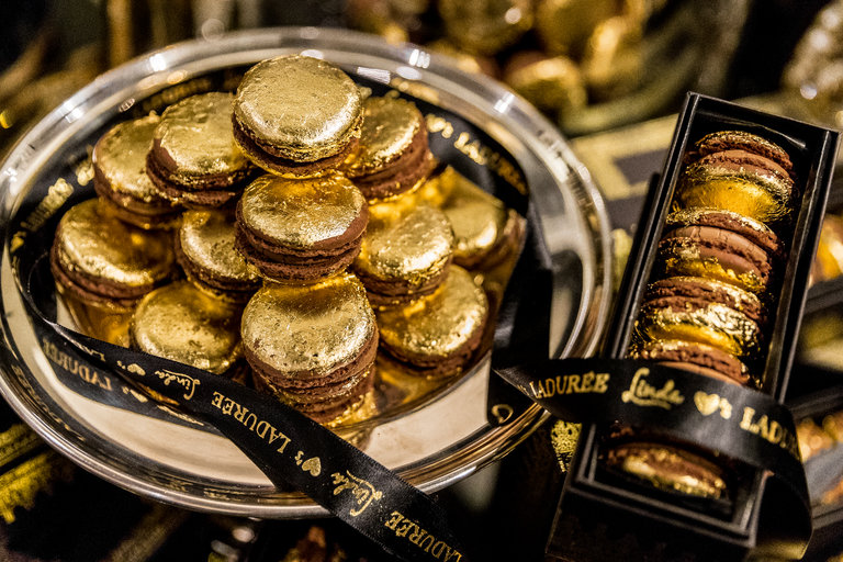 gold leaf macarons