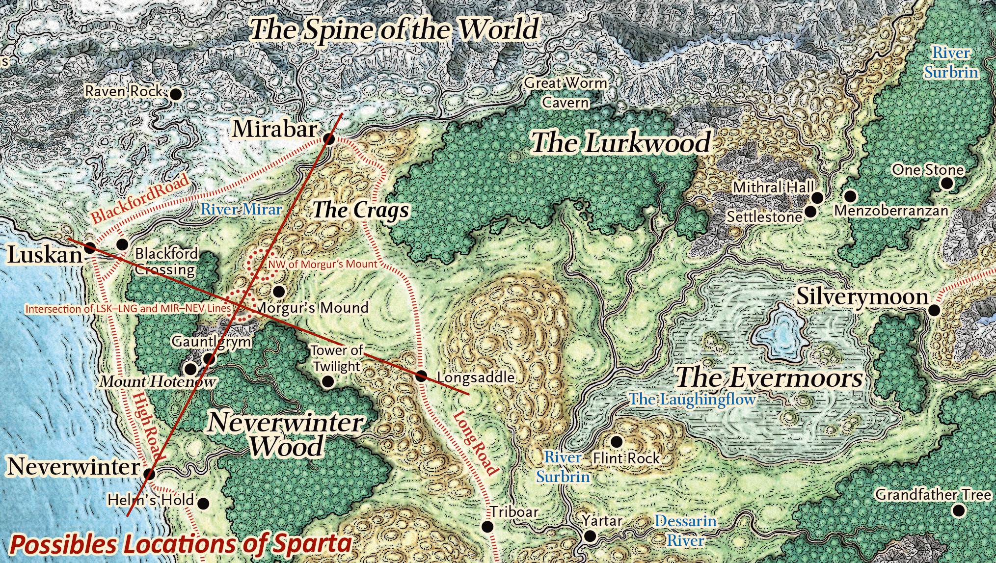 Map Of Faerun 5e High Res : Dd 5e Sword Coast Map | Boduwewasueb