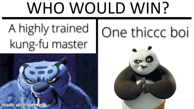 WHO WOULD WIN? A highly trained TOne thiccc boi kung-fu master C made with mematic 122