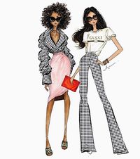 #Gingham @anumt #FashionIllustrations| anumt.etsy.com| Be Inspirational ❥|Mz. Manerz: Being well dressed is a beautiful form of confidence, happiness & politeness