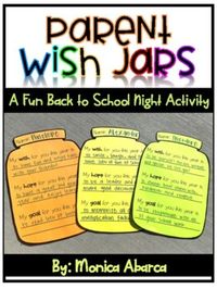 This is a quick and heartfelt Back to School Night activity to engage parents while encouraging students! Parents will "fill" the jar with their wishes, hopes, and goals for their child this school year. You can leave this quick parent activity on each students desk to complete as they come into your classroom. This activity is a great way to give parents something to do, while waiting for your presentation to begin. Students love coming in the following morning to see what their parents have wr